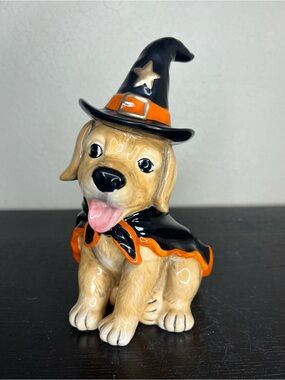 NEW Blue Sky Halloween Golden Retriever Witch Costume Figurine